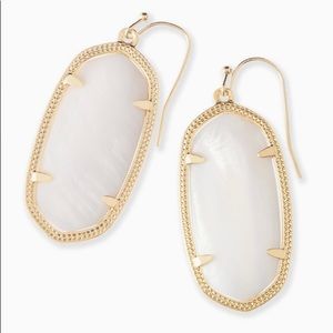 Kendra Scott white elle gold drop earrings